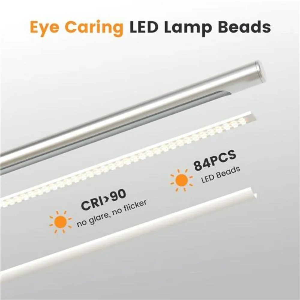 LED desk lamp metal foldable dimmable table light reading study office dorm